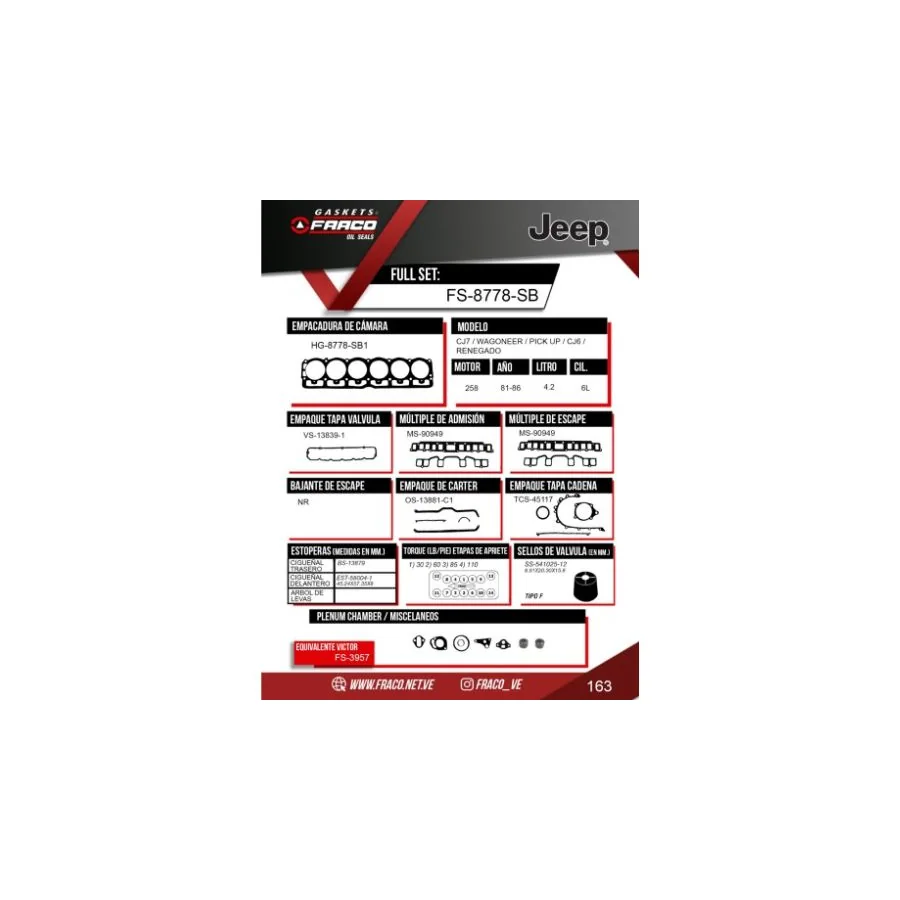 EMP.MOTOR JEEP 258 4.2LT.81-86 | Consultar aplicacion