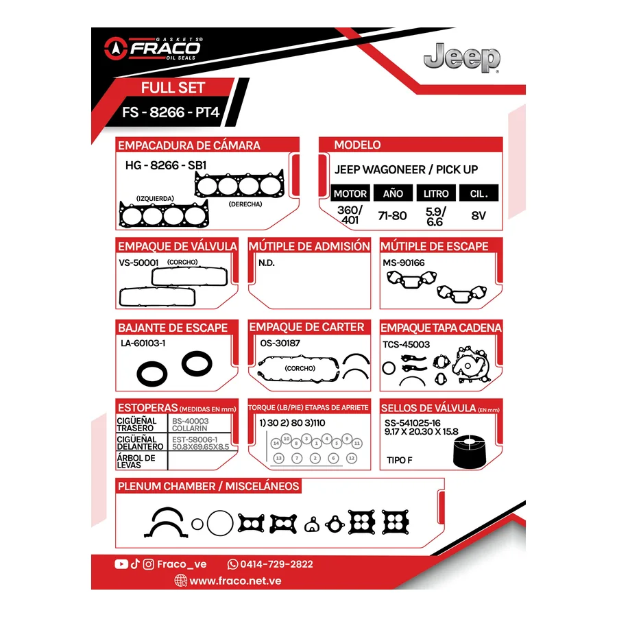 EMP.MOTOR WAGONEER 360 8V | Consultar aplicacion