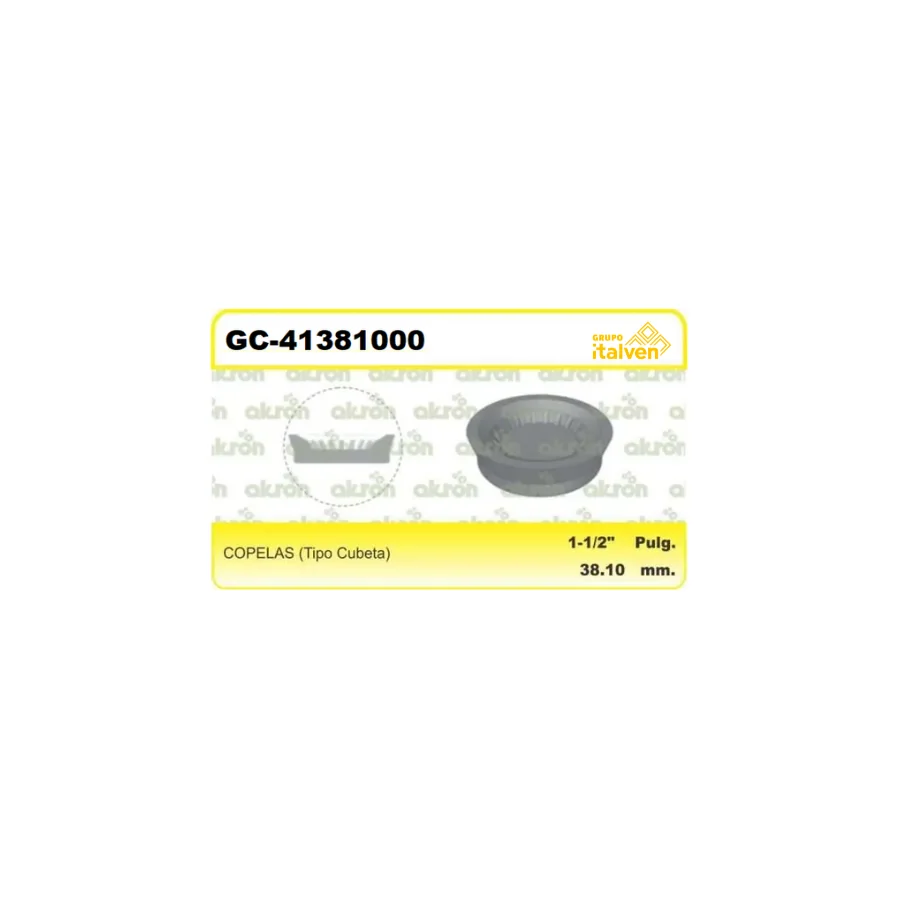 GOMA CIL.FR.T/COPA REFORZADA 1/1/2" | Consultar aplicacion