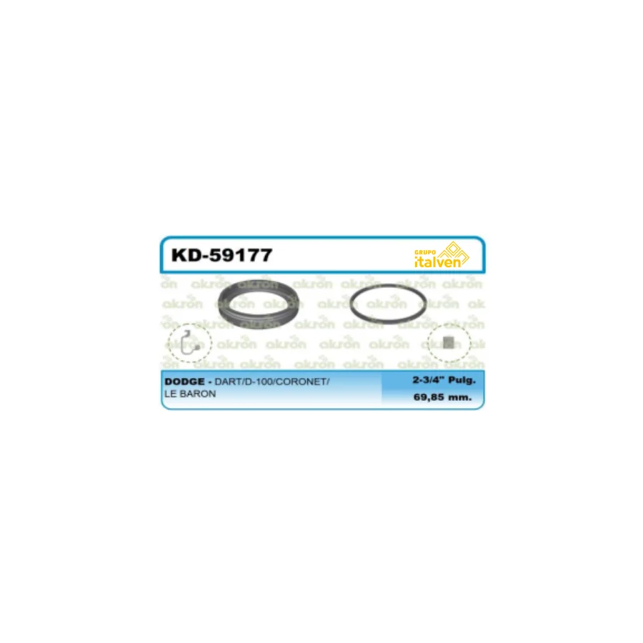 KIT GOMA CALIPER DART/D100/CORONET/69,85 | Consultar aplicacion